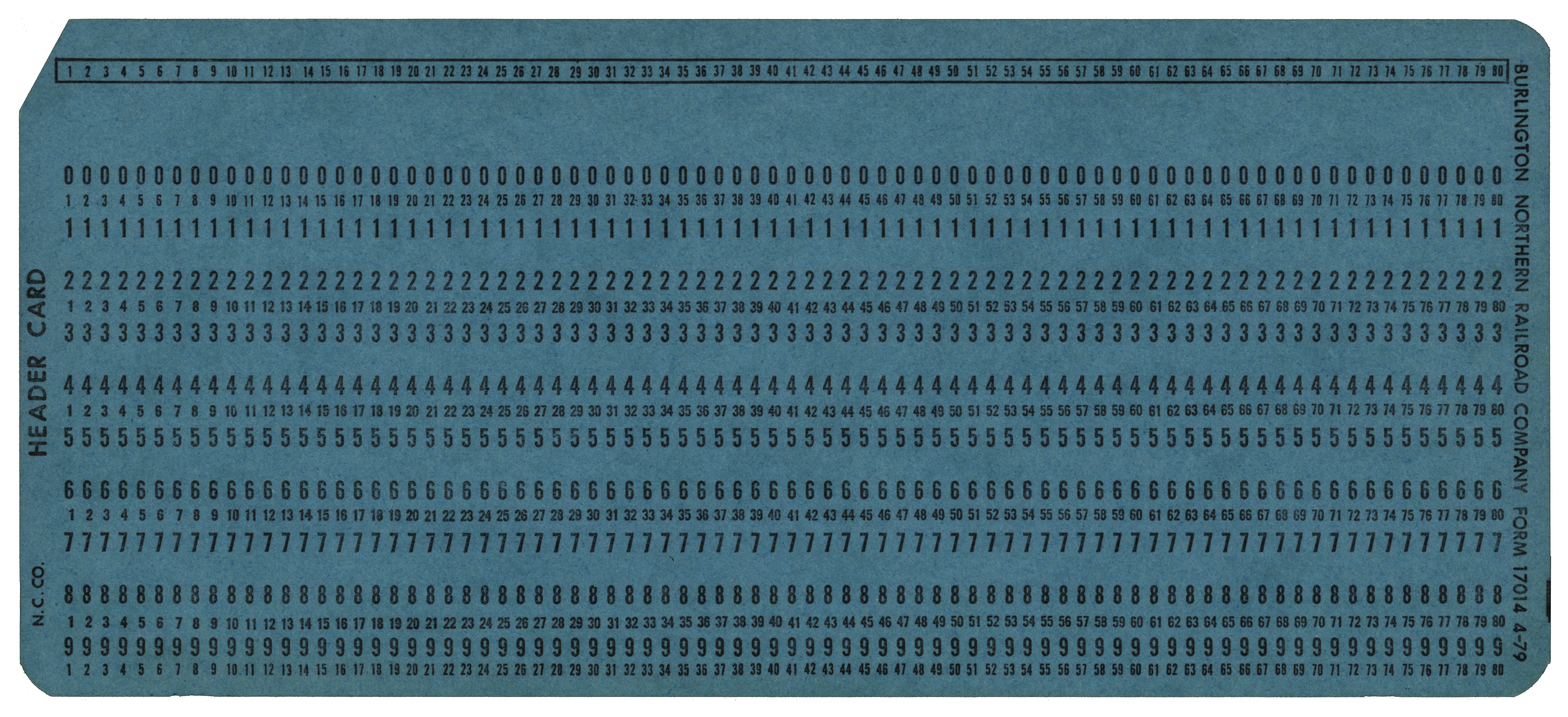 Front of an unpunched card
