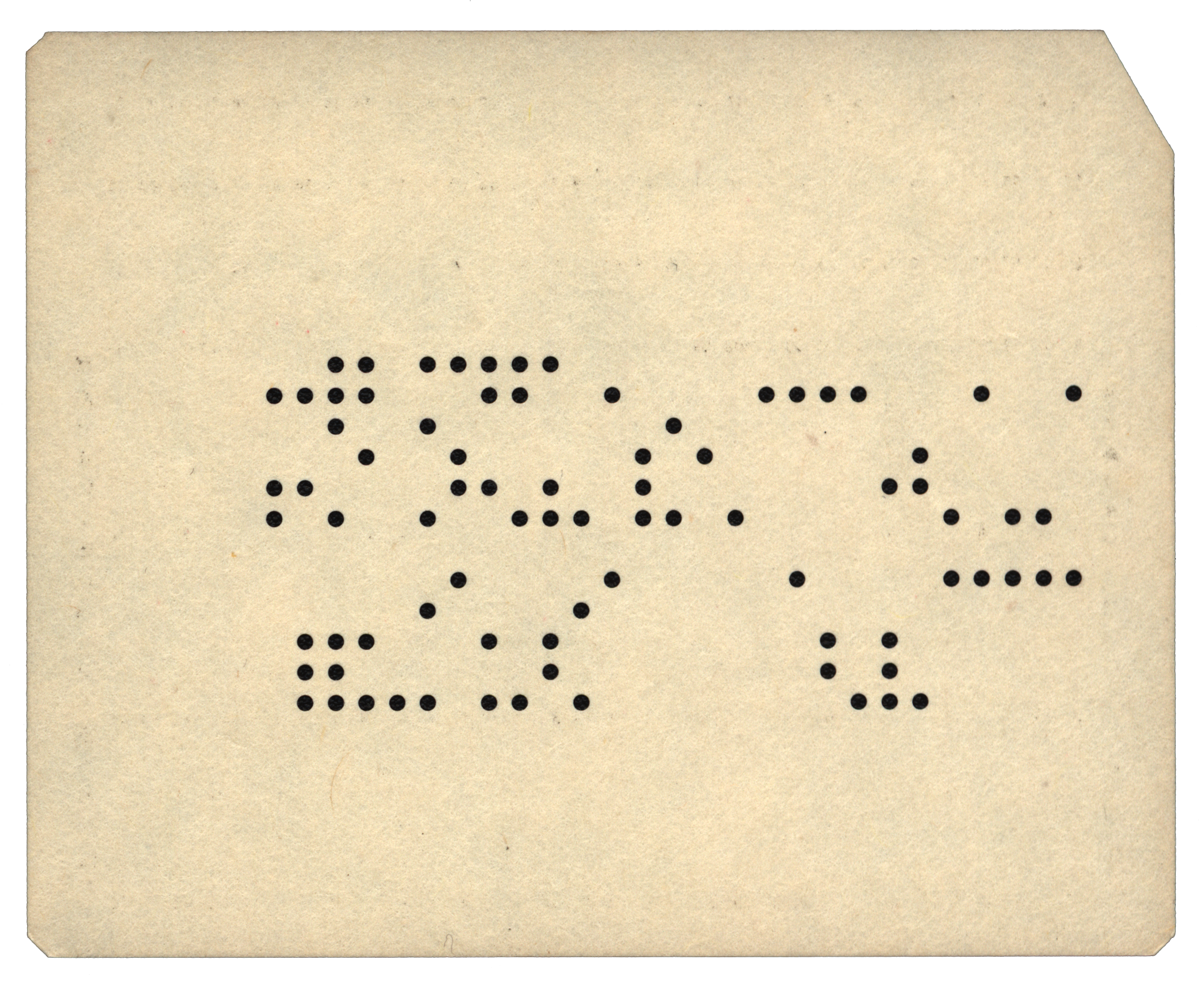 Back of a punched card