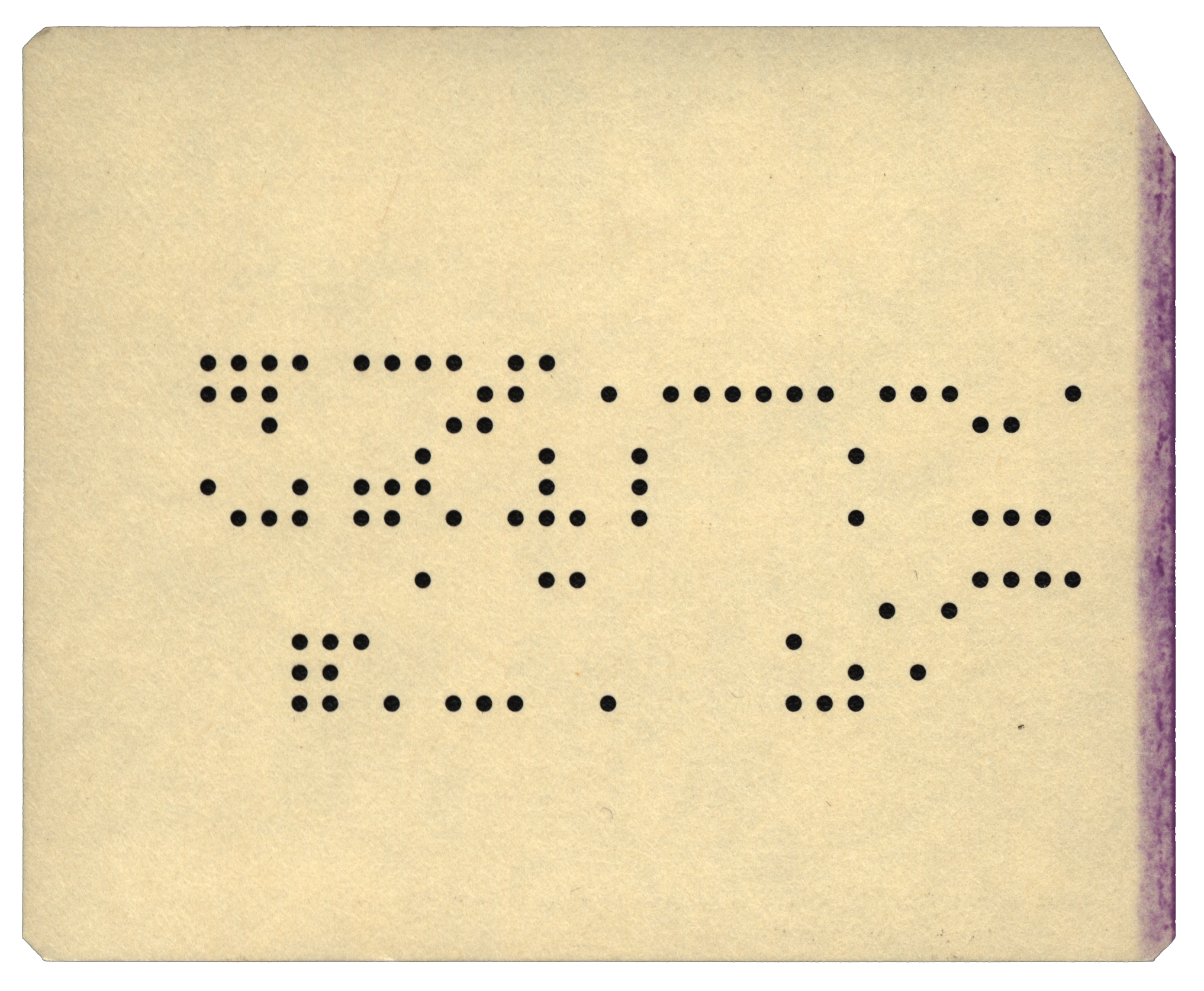 Back of a punched card