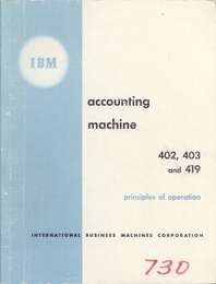 Principles of Operation - IBM Accounting Machine 402, 403, and 419